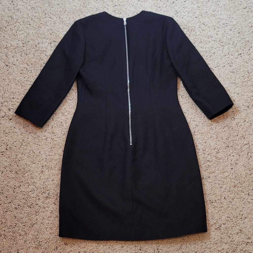 Balmain Black V Neck Logo Pencil Mini Dress size 40 - Picture 2 of 11